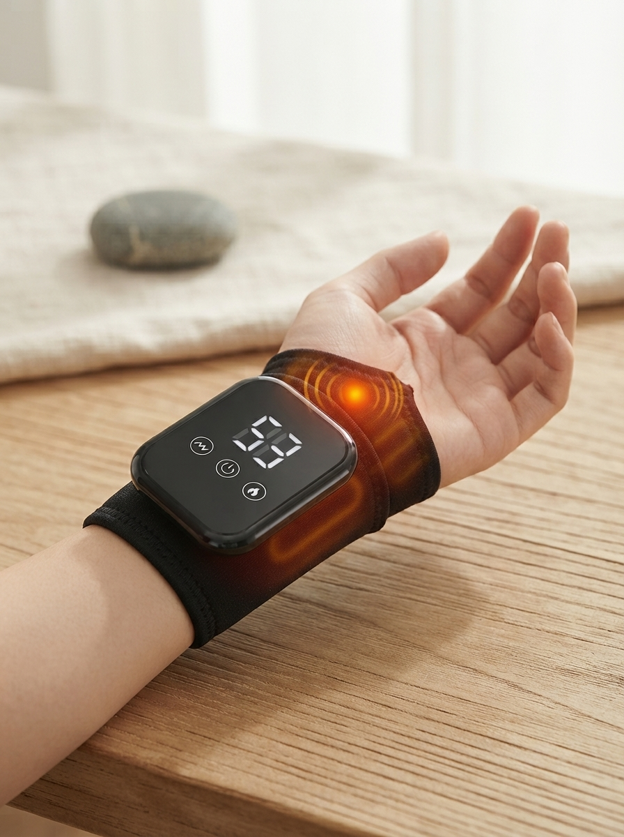 Wrist Massager with Heat and Vibration for Pain Relief